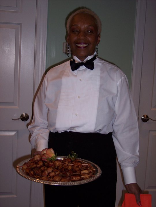 image of Brenda passing Hors d'oeuvres